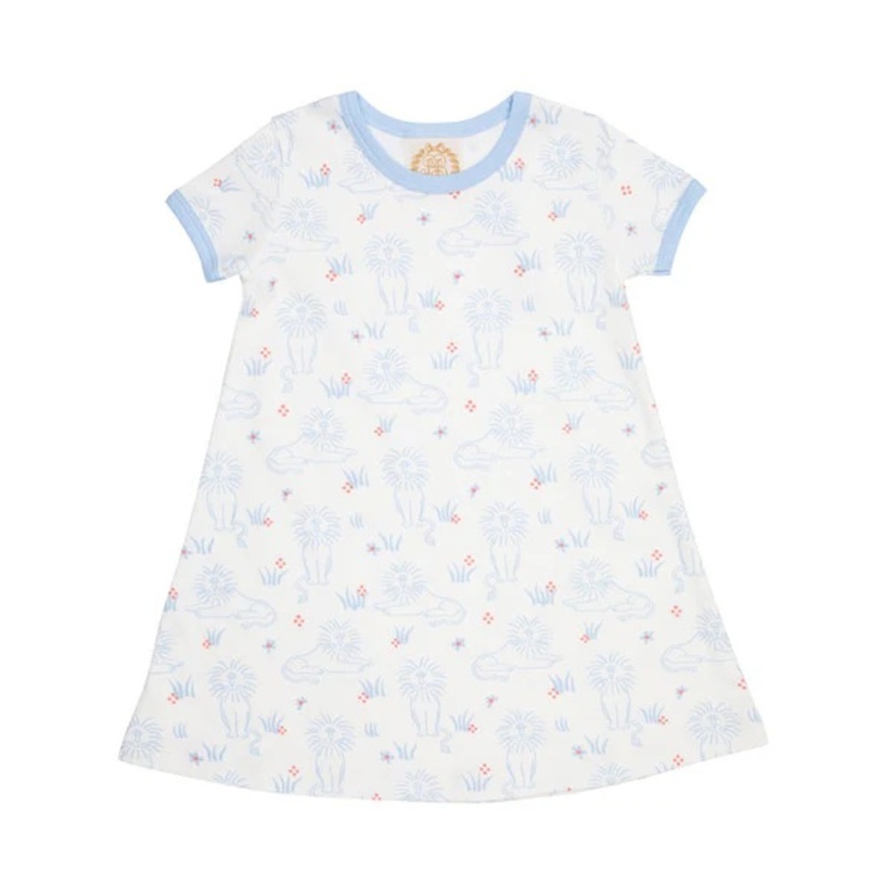 TBBC Polly Play Dress Just Lion Around short sleeve print pima baby girl